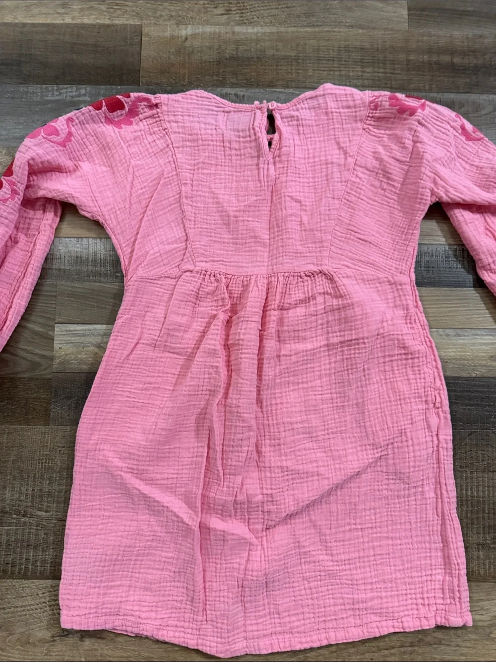 Old Navy Pink Long-Sleeve Embroidered Girls' Dress